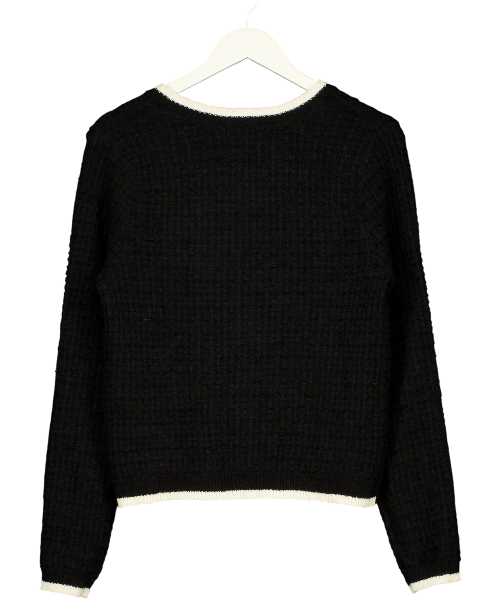 FREINDS LIKE THESE Black / Cream Boucle Cardigan UK 10
