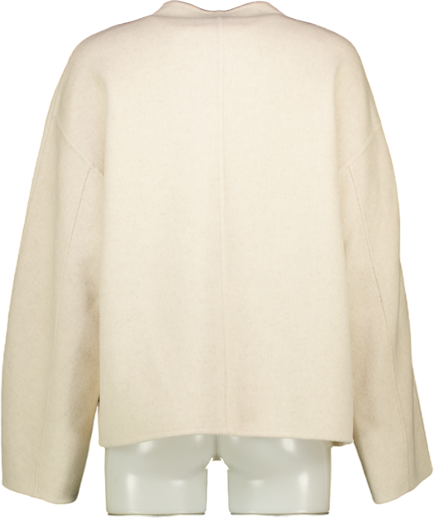 REBE Cream Brushed Cashmere / Wool Cocoon Ramona Jacket UK S