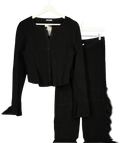 HOUSE OF CB 2-piece Ylvia Black Ribbed Knit Cardigan And Mitzi Leggings Set UK L+