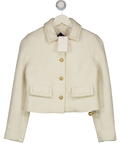 SUNSET ADORE Ivory White Wool Tweed Blazer UK S