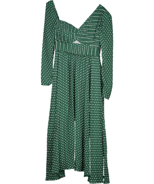 Larmossi Green Zoria Runway Polka Dot Dress UK M