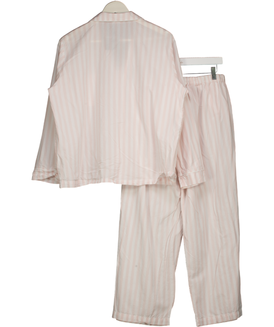 THE WHITE COMPANY Pink Striped 100% Organic Cotton Pyjama Set UK M