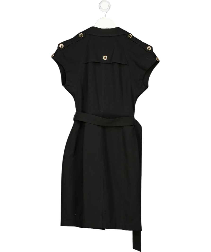 CALVIN KLEIN Black Vintage Belted Trench Dress Us4 UK 8
