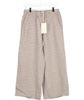 Jigsaw Greenish Grey 100% Linen Checked Trousers UK 10