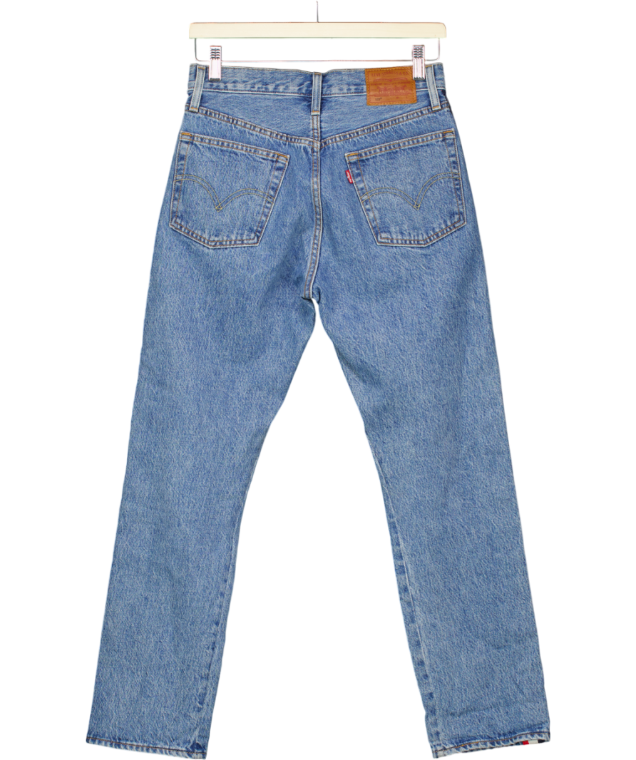 levis Blue 501 Side Tape Button Fly Straight Jeans W26