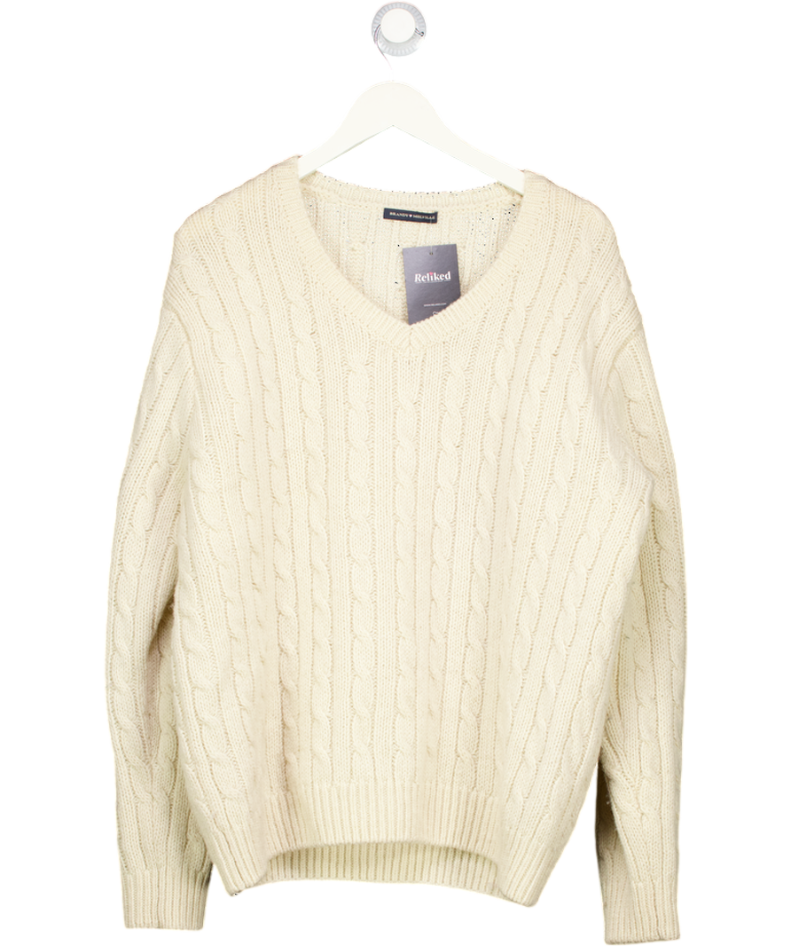 BRANDY MELVILLE Cream Cable Knit Wool Jumper One Size
