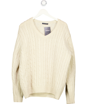 BRANDY MELVILLE Cream Cable Knit Wool Jumper One Size