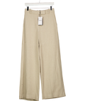 REISS Beige Linen-blend Wide-leg Trousers In Neutral UK 6