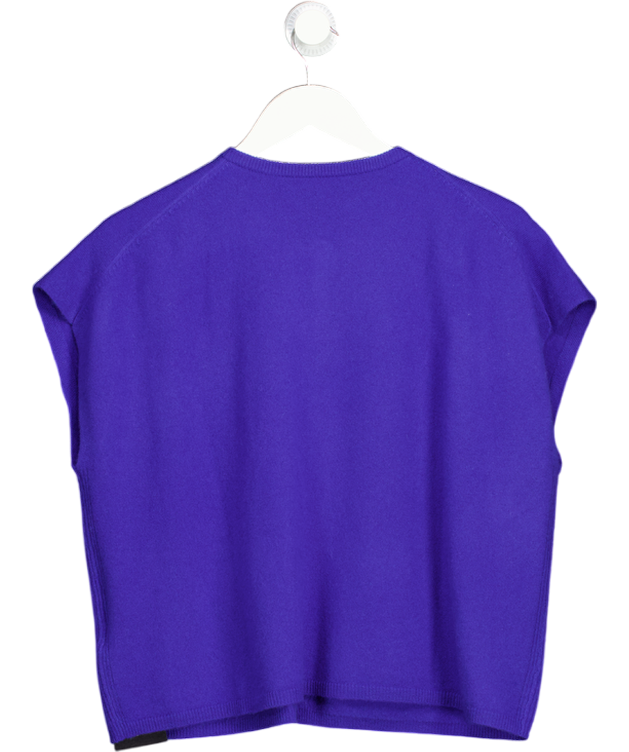 ME + EM 100% Cashmere Sleeveless Oversize Knit Boxy Cardigan In Cobalt Blue UK S