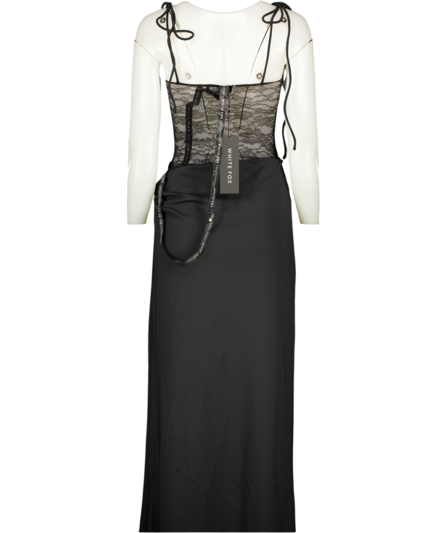 White Fox Black Compliment Me Maxi Dress UK S