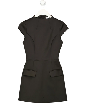 LEAU Black Cote Cap Sleeve Pocket Mini Dress UK S