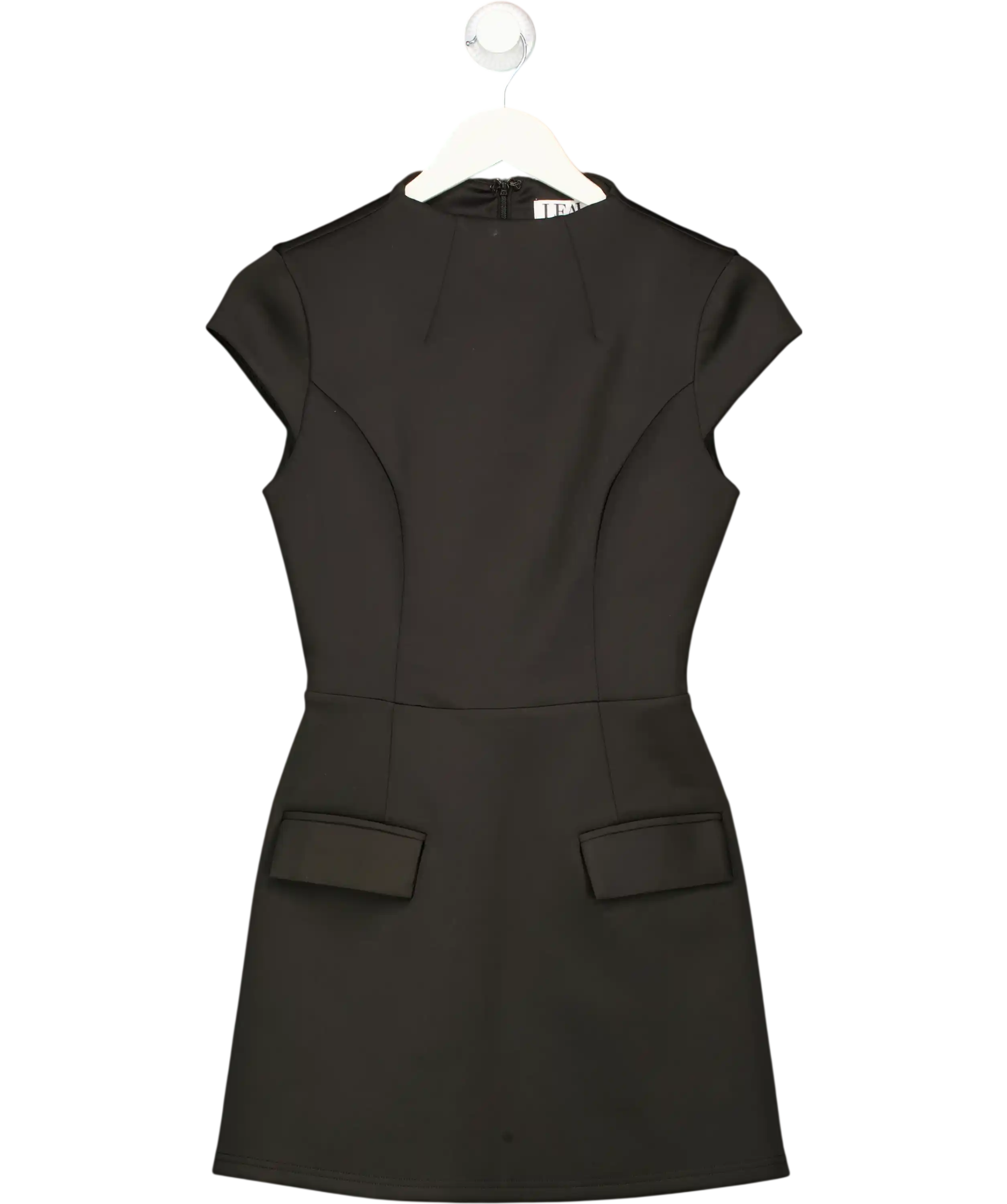 Leau Black Cote Cap Sleeve Pocket Mini Dress UK S