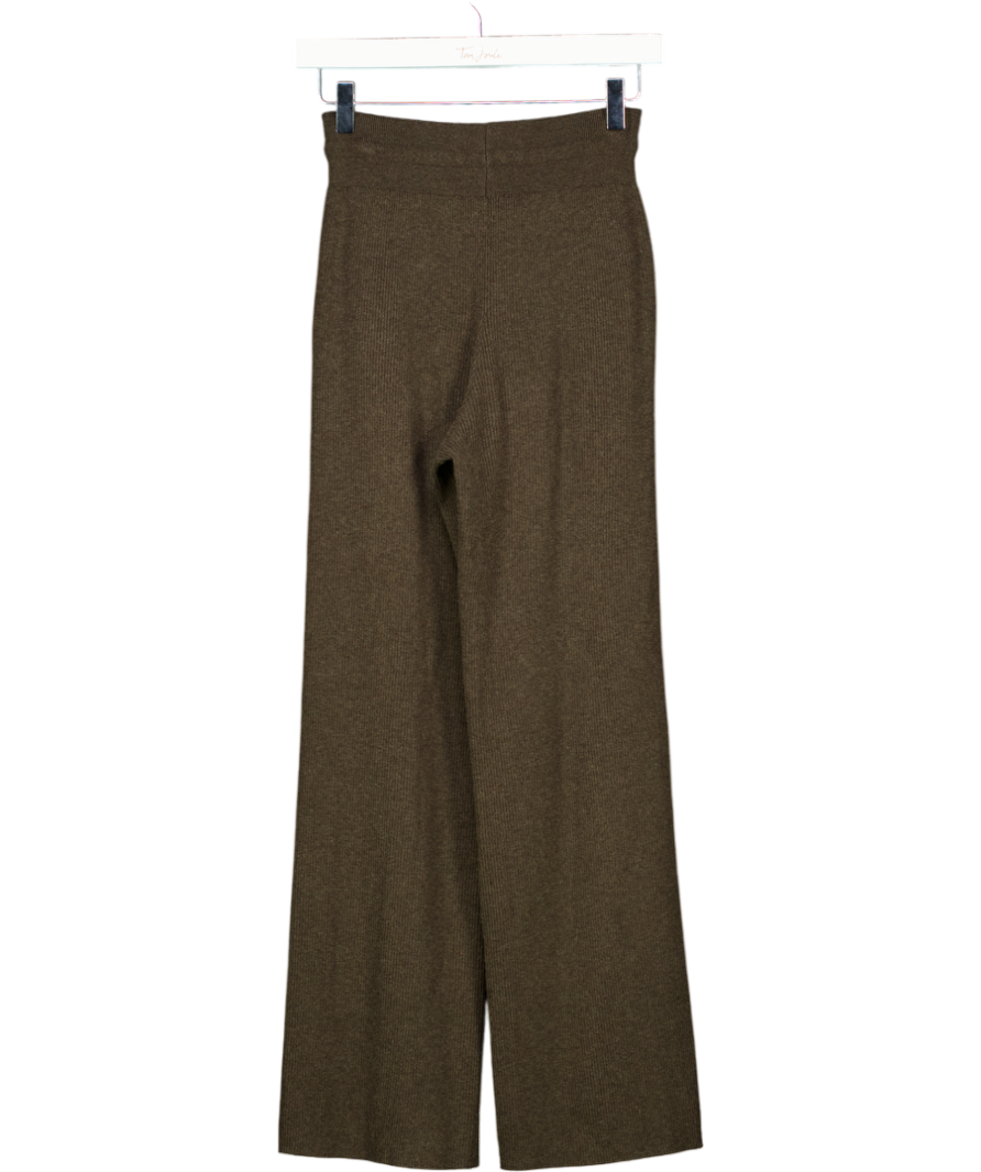 Uniqlo Brown Washable Knit Ribbed Trousers UK S