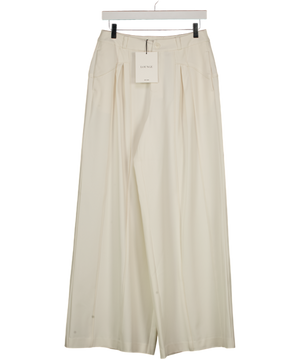 LOUNGE Off - White Wide-leg Pleat Detail Trousers UK 10