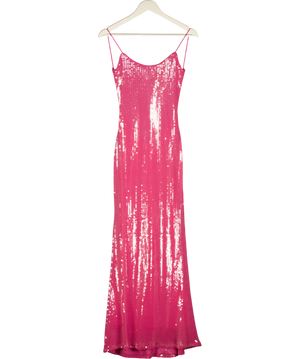 SUKSAI Pink Flora Sequin Maxi Dress UK XS