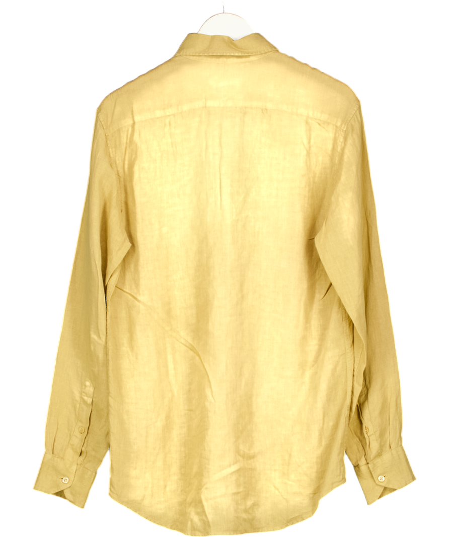 FRESCOBOL CARIOCA Yellow Sand Linen Shirt UK M