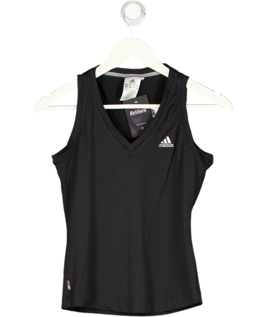 adidas Black V-neck Sleeveless Tank Top UK 12