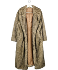 Brown Faux Fur Longline Coat UK S/M