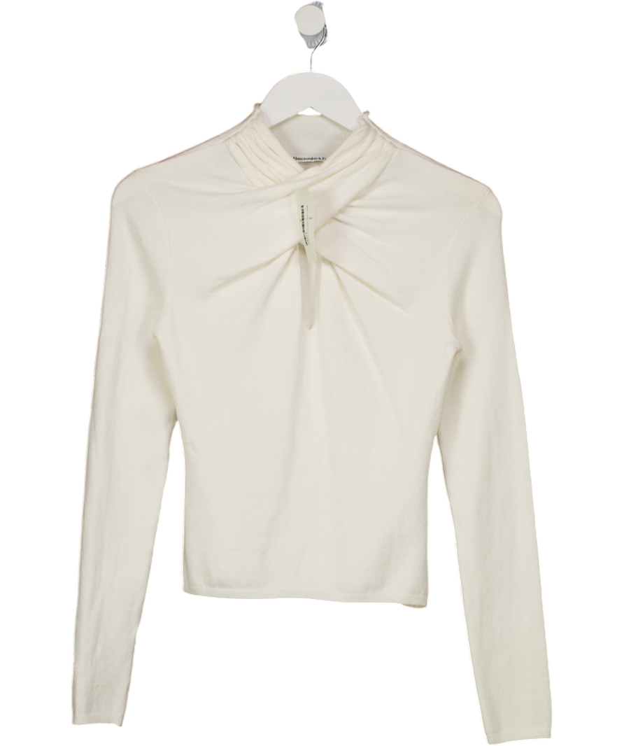 Abercrombie & Fitch White Keyhole Mini Mockneck Sweater UK XS