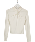 Abercrombie & Fitch White Keyhole Mini Mockneck Sweater UK XS