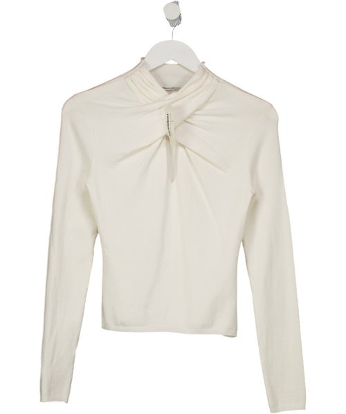 Abercrombie & Fitch White Keyhole Mini Mockneck Sweater UK XS