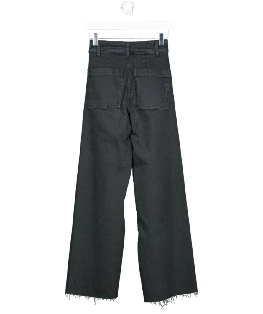 ZARA Black High Waisted Marine Wide Leg Jeans UK 4