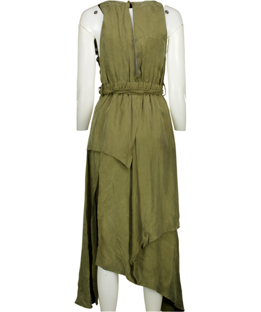 WHYTE STUDIO Green Silk "the Nova" Silk Dress UK 8