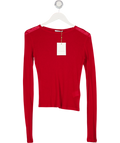 The Frankie shop Red Mesa Sheer Long Sleeve Tee UK S