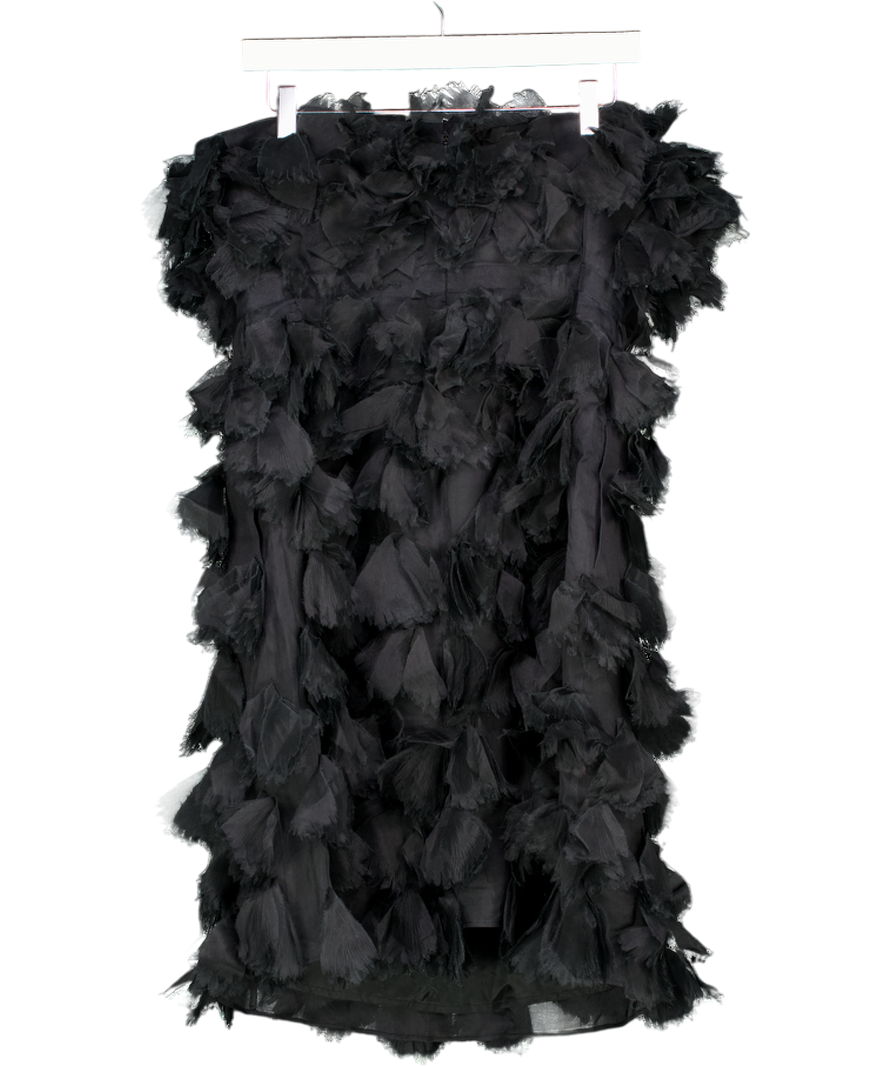 J.CREW Black 100% Silk Ruffled Details Bandeau Mini Dress Us10 UK 14