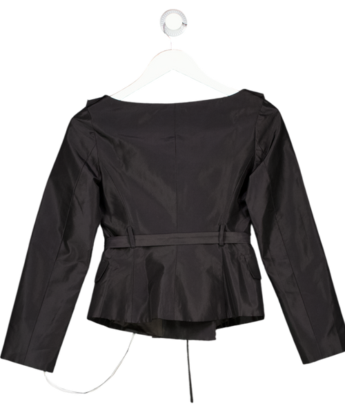 Aavelle Black Pure Silk Taffeta Princess Jacket UK XS