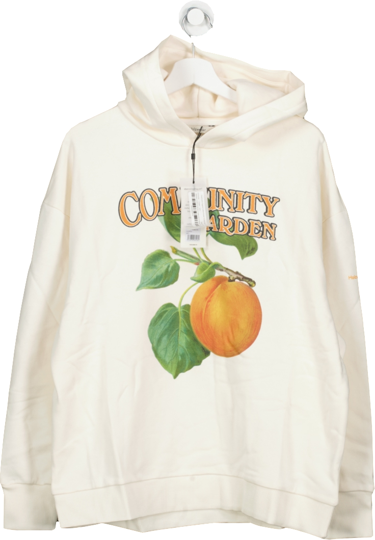 Holzweiler Cream Peach Print Hoodie - Ecru UK M