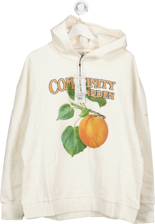 Holzweiler Cream Peach Print Hoodie - Ecru UK M