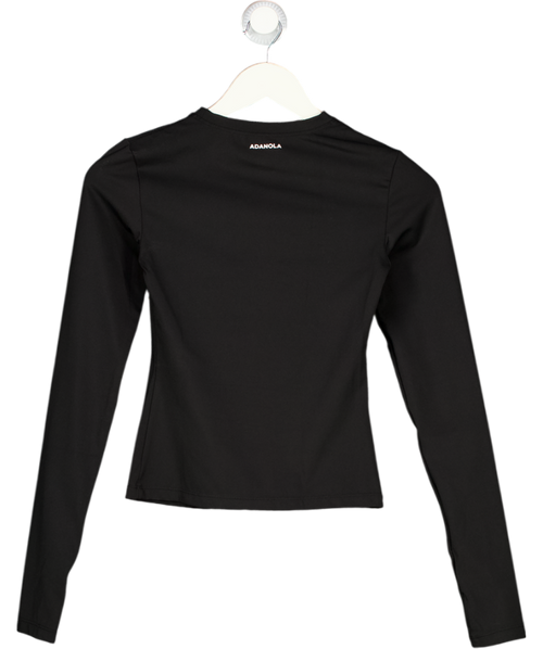 ADANOLA Black Long-sleeve Stretch-jersey Top UK XS