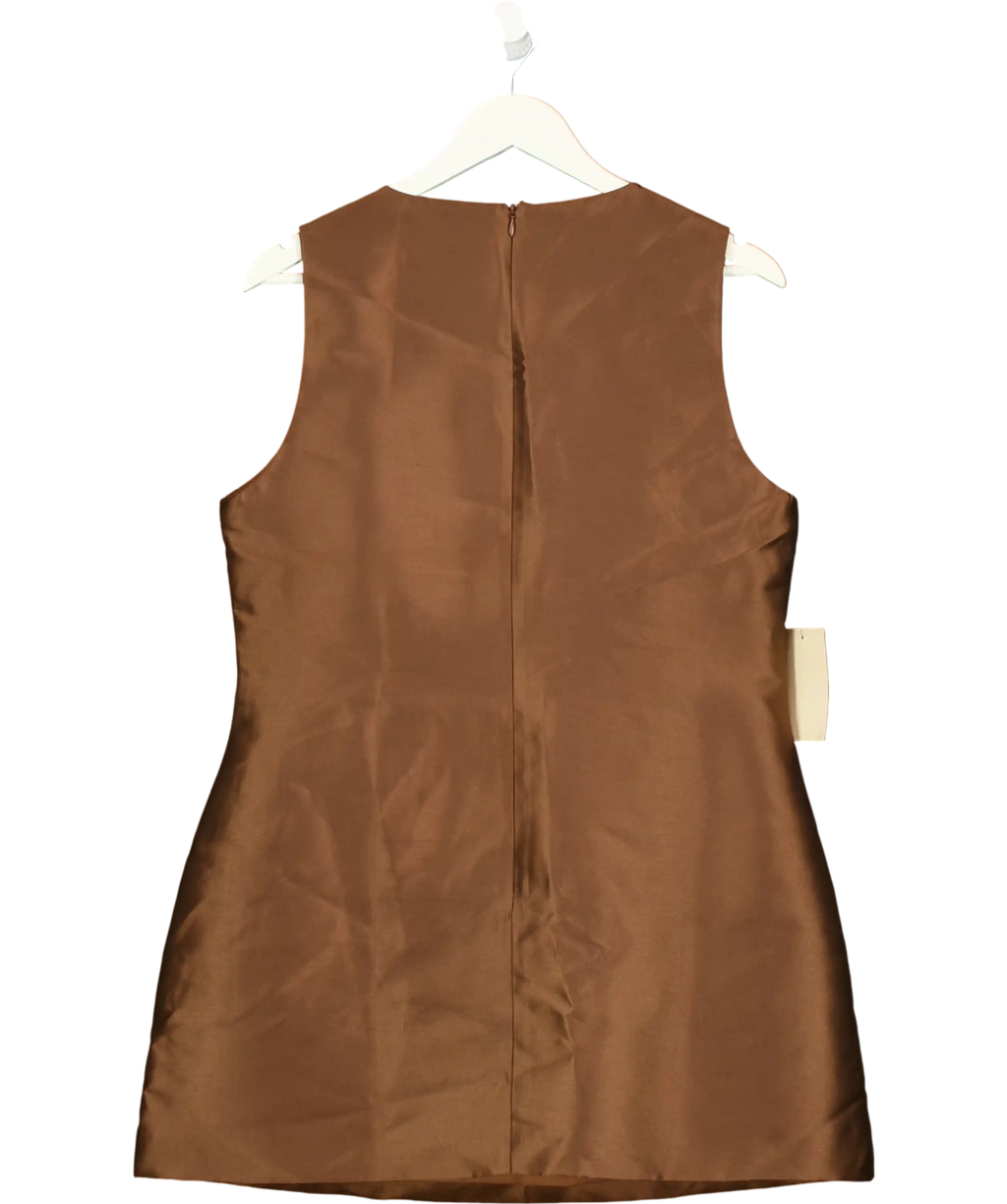 Odd Muse The Ultimate Muse Satin Shift Dress Brown UK L