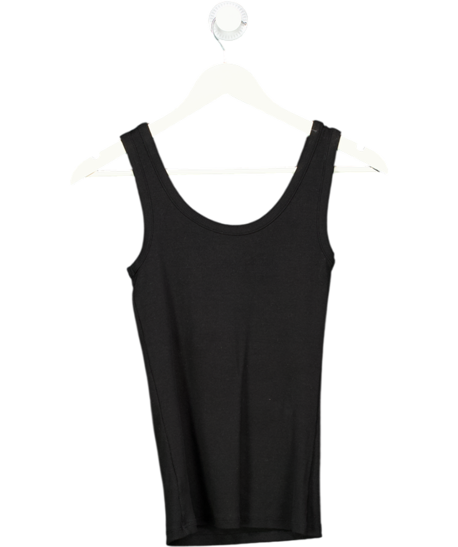 Twenty Days Black Ribbed Tank Top UK S