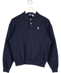 Polo Ralph Lauren Back Logo Collar Jumper In Navy Blue UK S