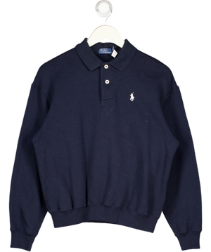 Polo Ralph Lauren Back Logo Collar Jumper In Navy Blue UK S