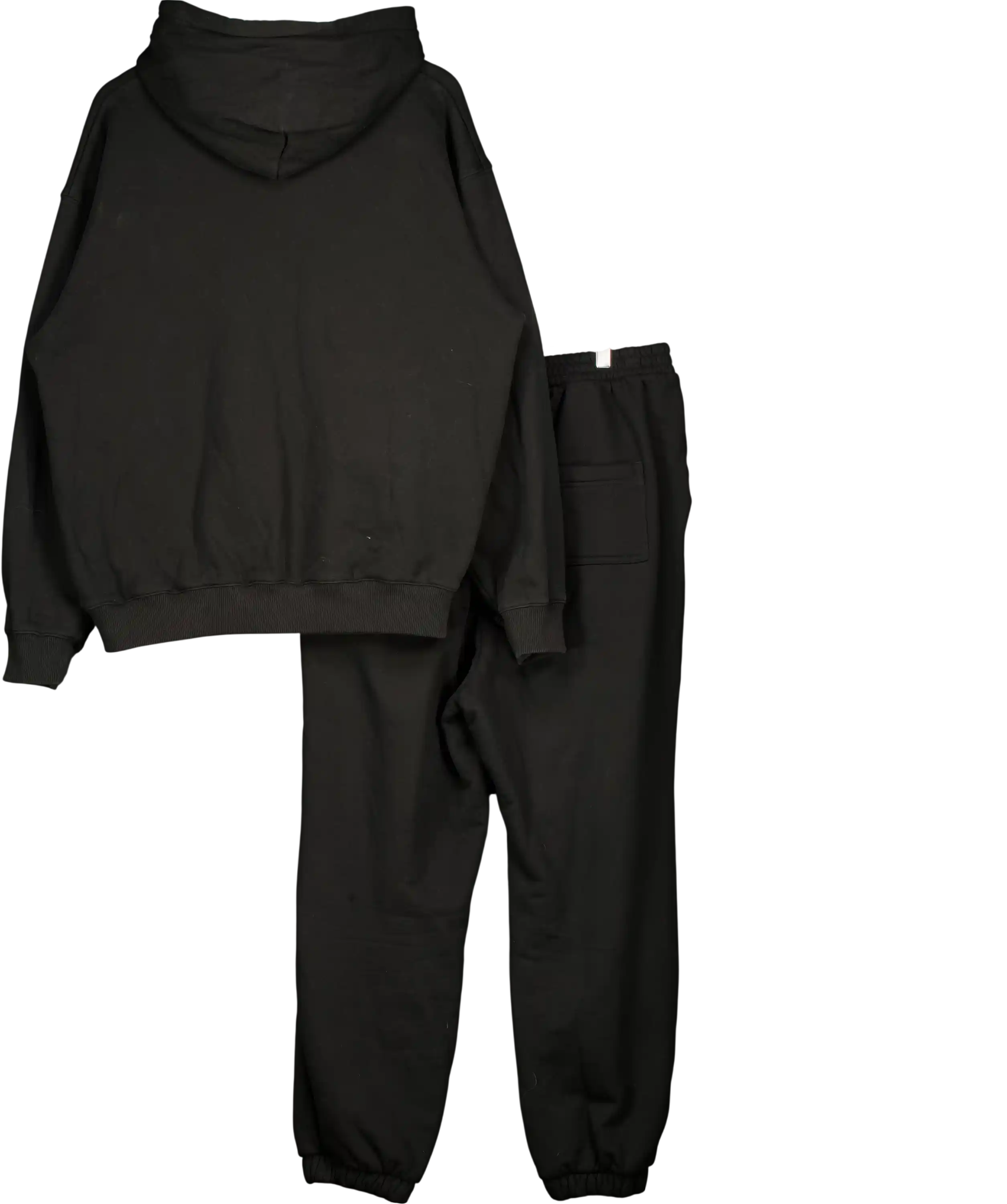 House of CB Black Moss Cotton Fleece-back Oversized Hoodie & Joggers UK XL
