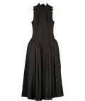 Club L High Neck Volume Skirt Midi Dress Black UK 6