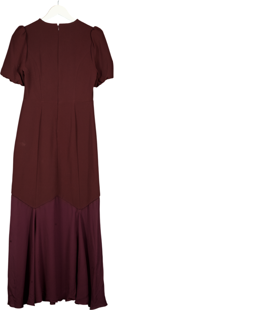 MINT VELVET. Limited Edition Plum Purple Sheer Hem Maxi Dress UK 8