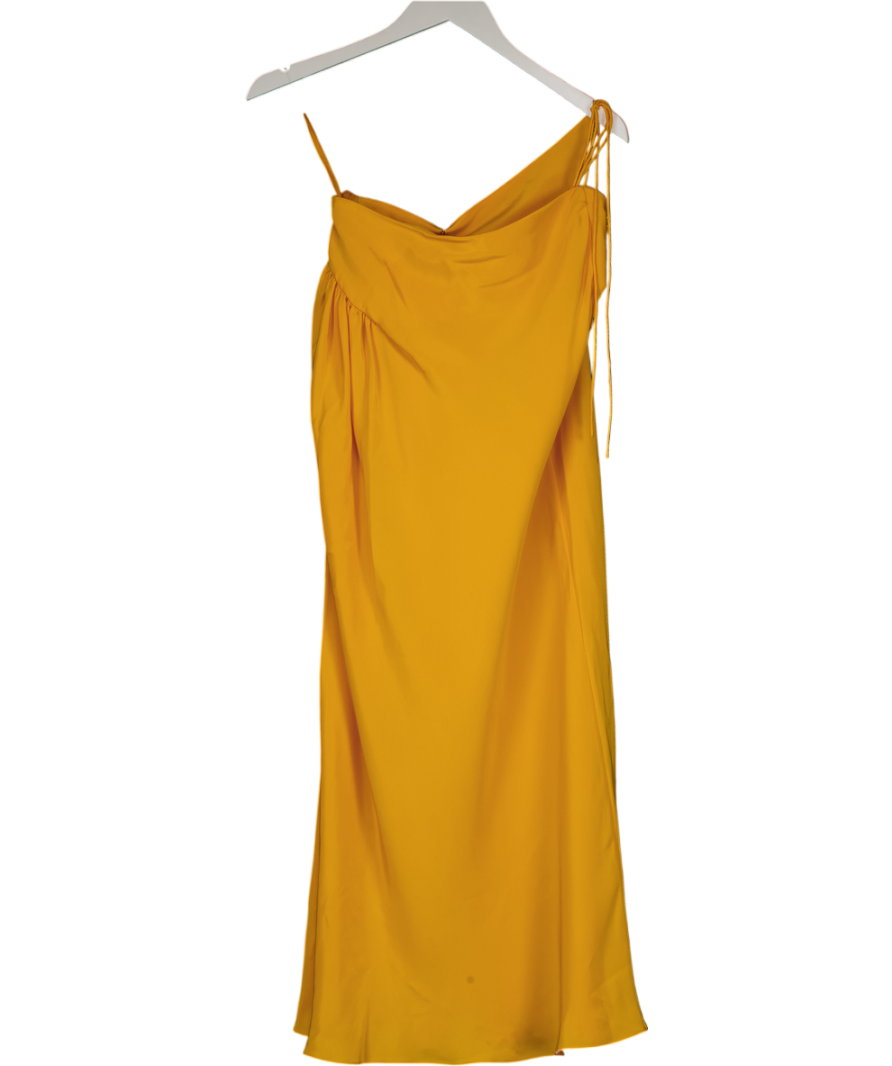 Christopher Esber Yellow Triquetra Gathered Silk Skirt UK 6