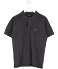 Balenciaga Black Lion-embroidered Piqué Polo Shirt UK S