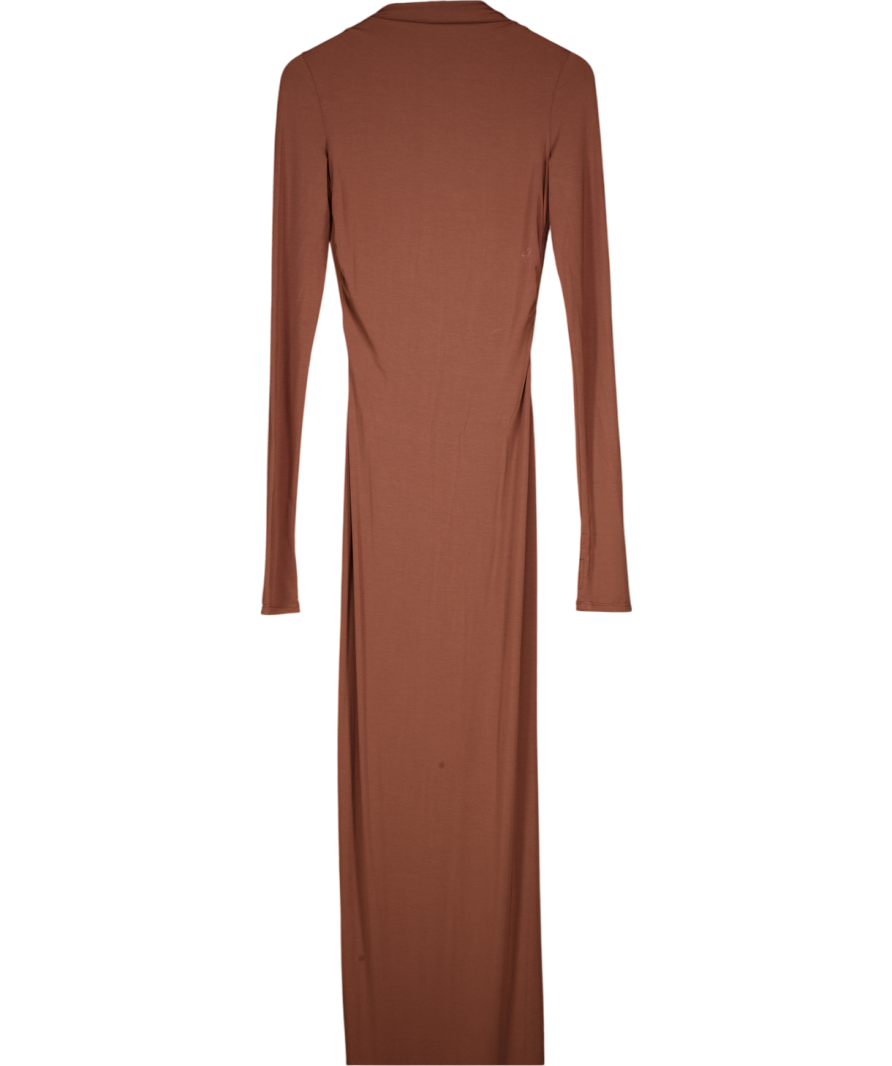 HELSA Brown Jersey Backless Maxi Dress UK S