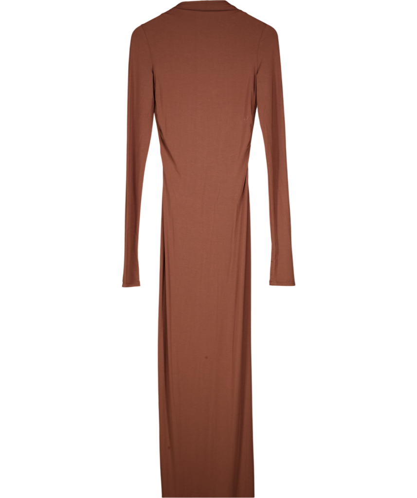 HELSA Brown Jersey Backless Maxi Dress UK S – Reliked