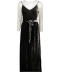 THE WHITE COMPANY Charcoal Grey Silk Velvet Bias Cut Slip Dress UK 12
