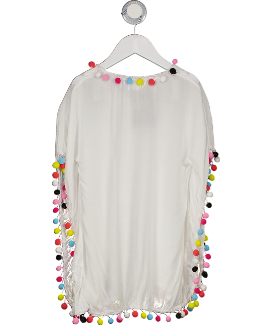 STELLA COVE White Girl's Pompom Poncho Coverup 4 Years