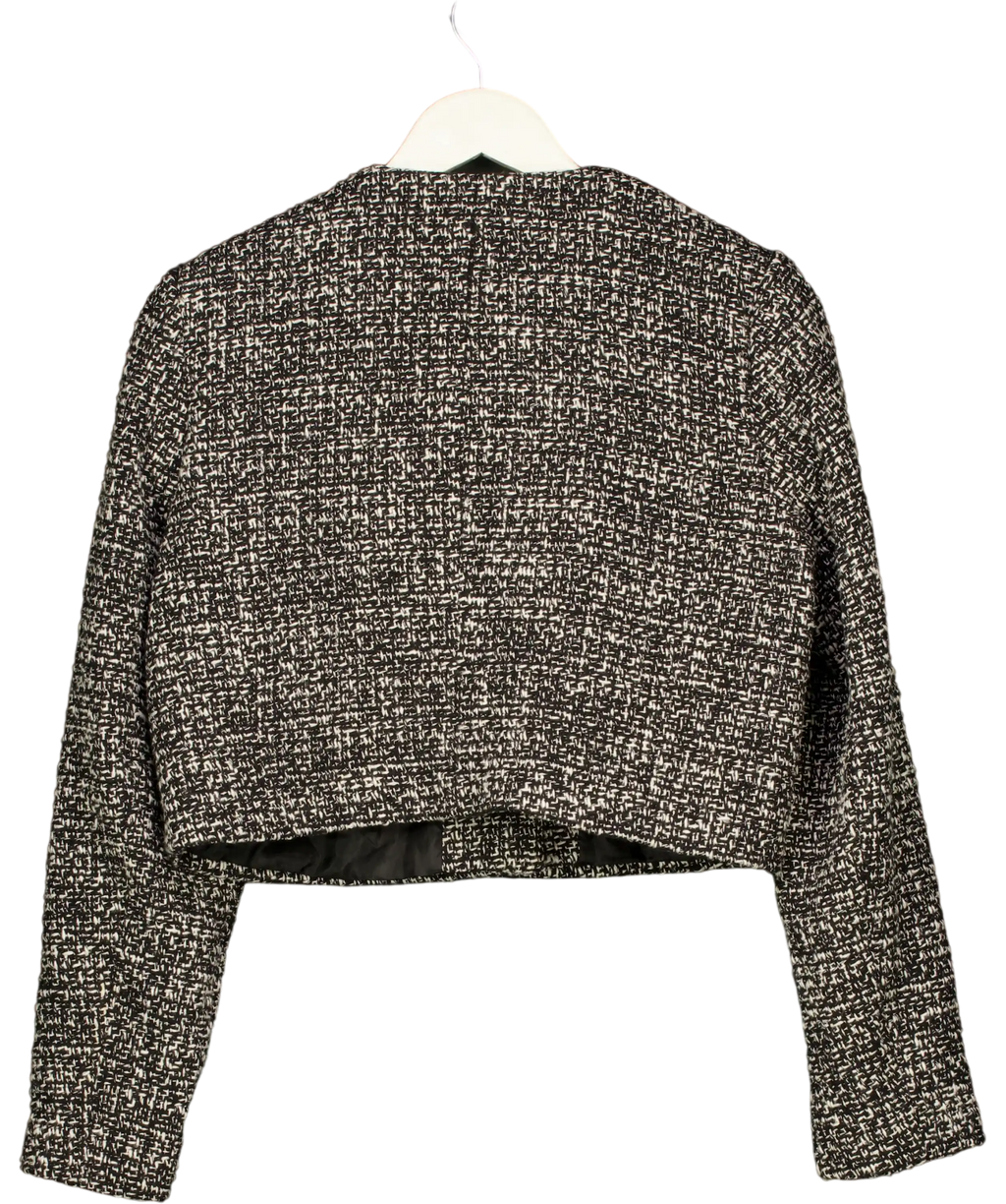 Friends like these These Black White Cropped Boucle Summer Jacket UK 10