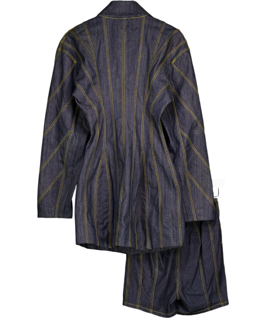 House of CB Blue Etienne Denim Jacket Mini Dress And Shorts Set UK XS