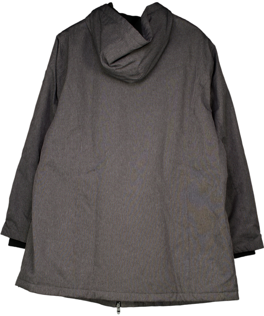 ULLA POPKEN Grey Hooded Water And Wind Proof Breathable Coat UK 24 / 26