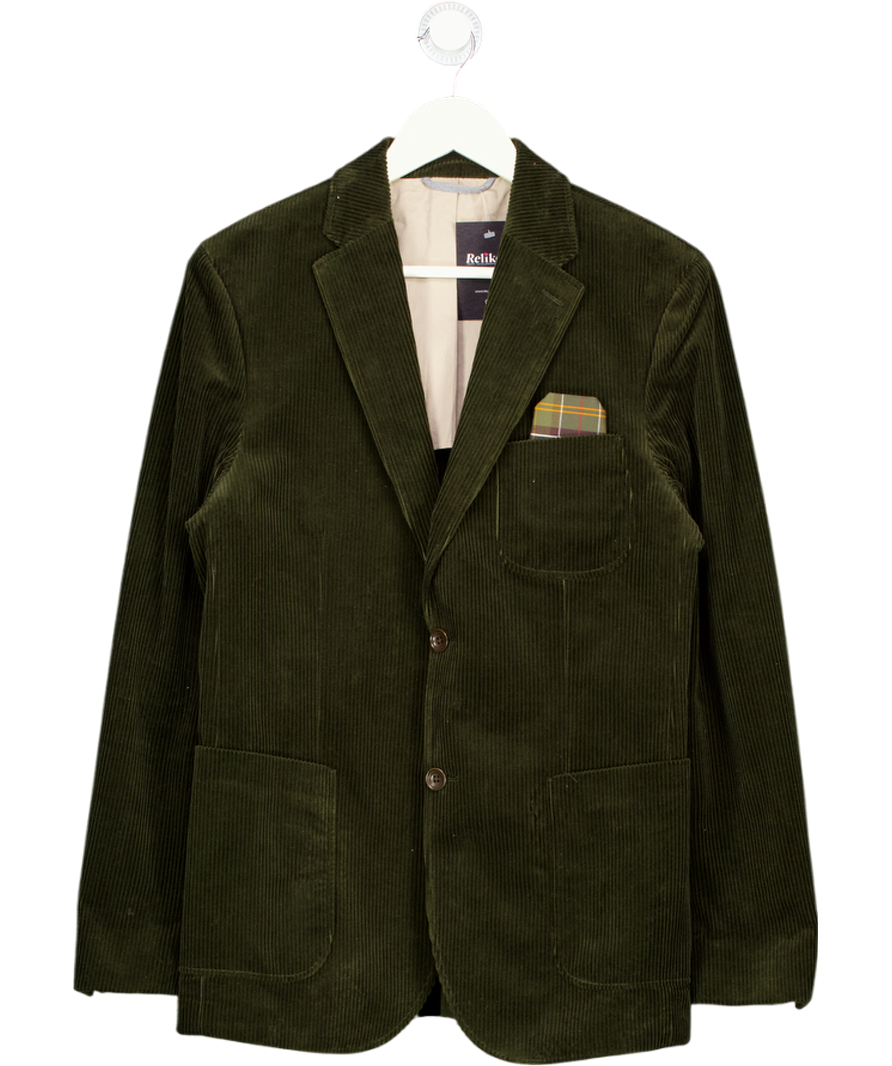 Barbour Green Corduroy Slim Fit Suit Jacket UK 38" CHEST